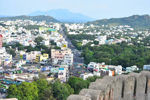 Namakkal Tamilnadu Hindistan Ekim 2018 Şehir Görünümünü Yükseltide Üzerinden Namakkal — Stok fotoğraf