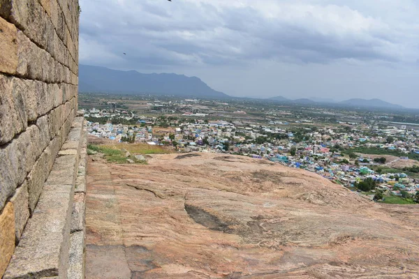 Dindigul Tamilnadu Índia Julho 2018 Vista Cidade Dindigul Topo Rock — Fotografia de Stock