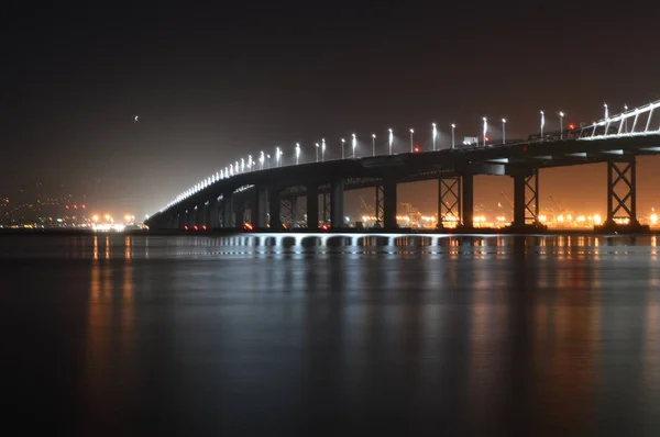 Сан Франциско Калифорния Сша Августа 2015 Года Огни Мосту Через — стоковое фото