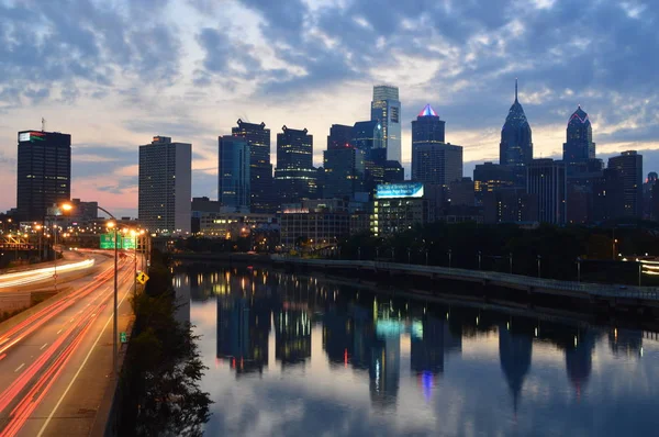 Filadelfia Pensylwania Usa Września 2015 Philadelphia Skyline Rzeki Schuylkill — Zdjęcie stockowe