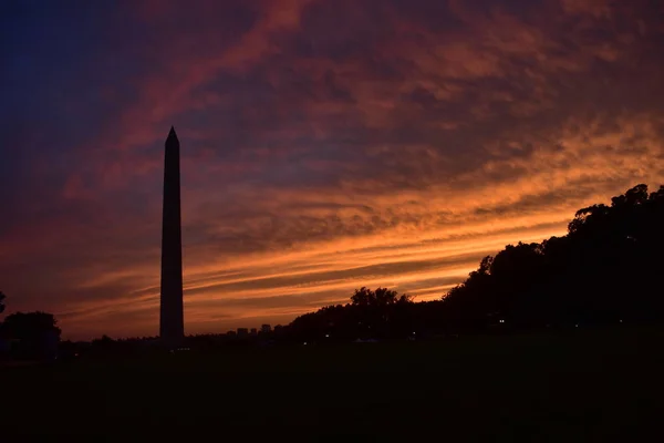 Washington Eua Julho 2017 Pôr Sol Monumento Washington — Fotografia de Stock