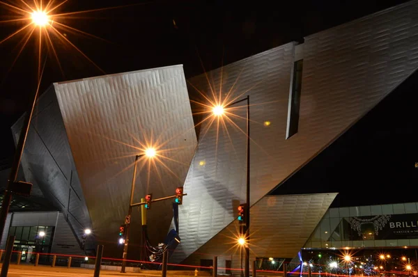 Denver Colorado Usa November 2014 Denver Art Museum Night Stock Photo