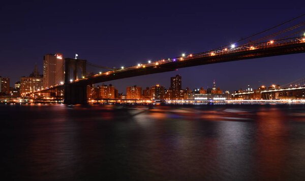 New York City, USA , October 5, 2014: New york skyline from Brooklyn Bridge Park