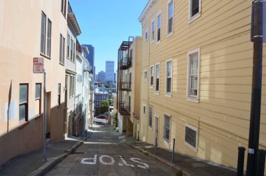 San Francisco, California, ABD - 31 Ağustos 2015: San Francisco Downtown