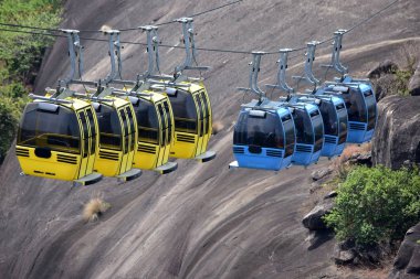 KOLLAM, Kerala, Hindistan - 2 Mart 2019: Cable Car Ride