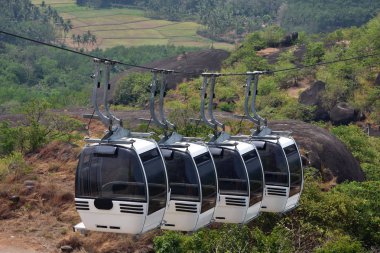 KOLLAM, Kerala, Hindistan - 2 Mart 2019: Ultra modern teleferik