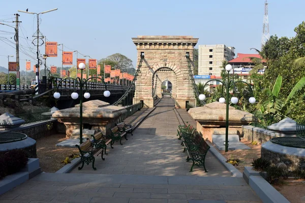 Punalur, Κεράλα, Ινδία - Μαρτίου 1, 2019: Κρεμαστή γέφυρα Punalur — Φωτογραφία Αρχείου