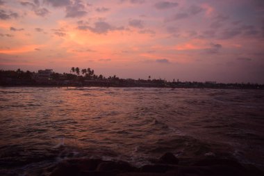 Chennai, Tamilnadu, Hindistan: Febrauary 2, 2019 - Kovalam Plajı'nda gün batımı