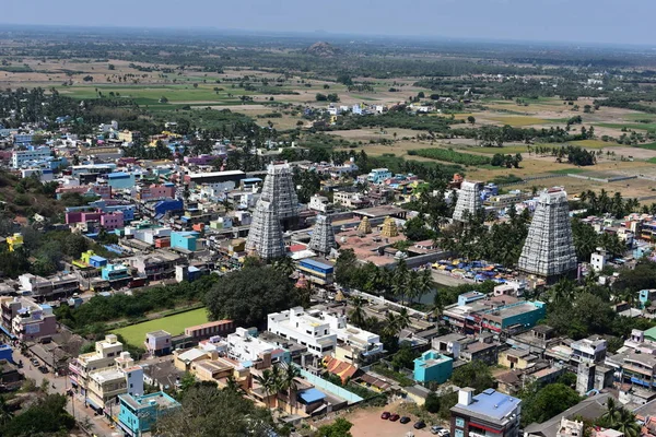 Chennai, Tamilnadu, Hindistan: 14 Nisan 2019 - Vedagiriswarar Tapınağı Havadan Görünümü — Stok fotoğraf