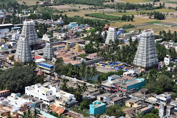 Chennai, Tamilnadu, Índia: 14 de abril de 2019 - Vista aérea do Templo Vedagiriswarar — Fotografia de Stock