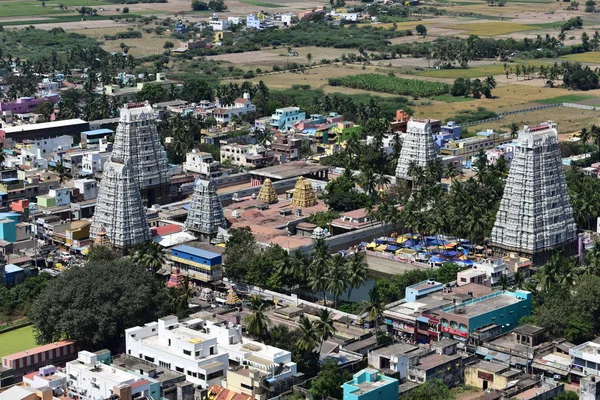 Chennai, Tamilnadu, Hindistan: 14 Nisan 2019 - Vedagiriswarar Tapınağı Havadan Görünümü — Stok fotoğraf