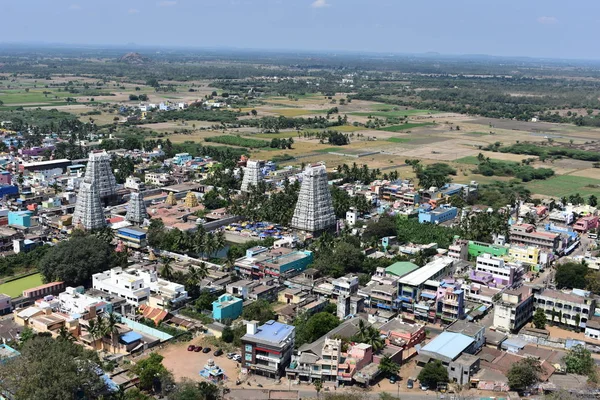 Chennai, Tamilnadu, Índia: 14 de abril de 2019 - Vista aérea do Templo Vedagiriswarar — Fotografia de Stock
