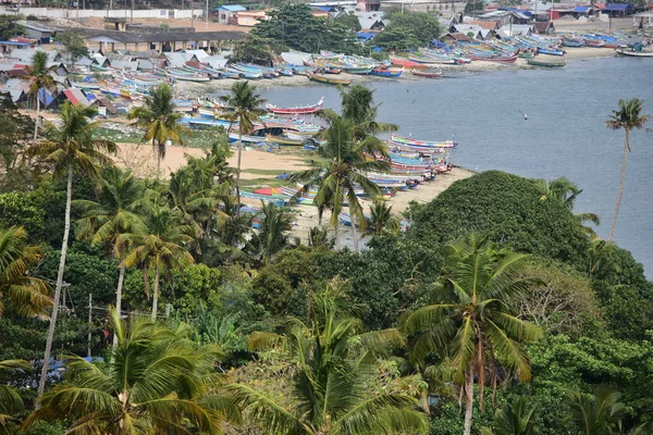 Kollam, Kerala, Indie: 2. březen 2019-pohled z majáku Tangasseri — Stock fotografie