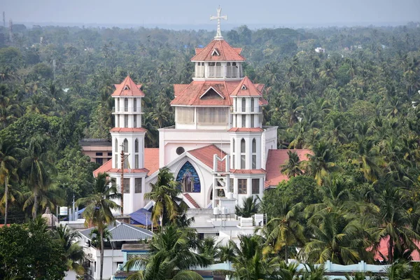 Kollam, Kerala, Hindistan: 2 Mart 2019 - Tangasseri Bebek İsa Katedrali — Stok fotoğraf