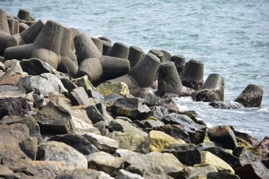 Kollam, Kerala, Hindistan: 2 Mart 2019 - Tangasseri Deniz Feneri Plajı