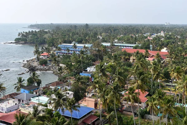 Kollam, Kerala, Indie: 2. březen 2019-pohled z majáku Tangasseri — Stock fotografie
