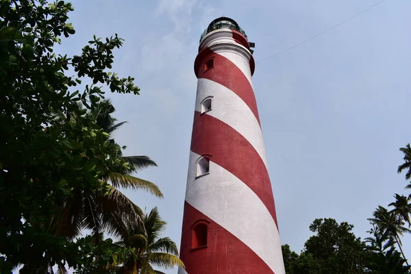 Kollam, Kerala, Indie: 2. březen 2019-nejvyšší maják na Kerale — Stock fotografie