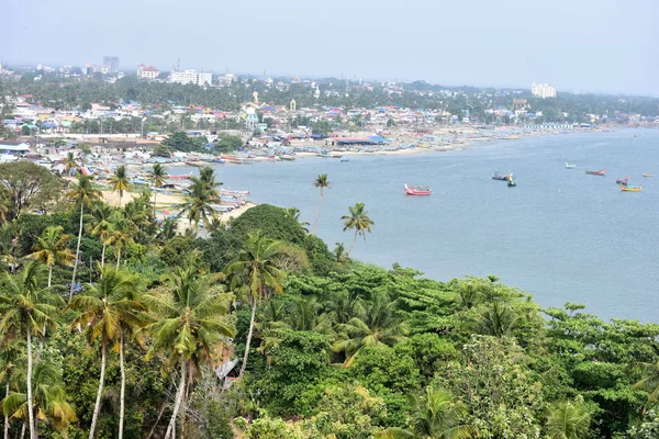 Kollam, Kerala, Indie: 2. březen 2019-pohled z majáku Tangasseri — Stock fotografie