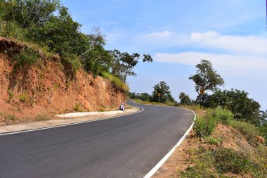 Road to Meghamalai Hills with Hairpin Bends clipart