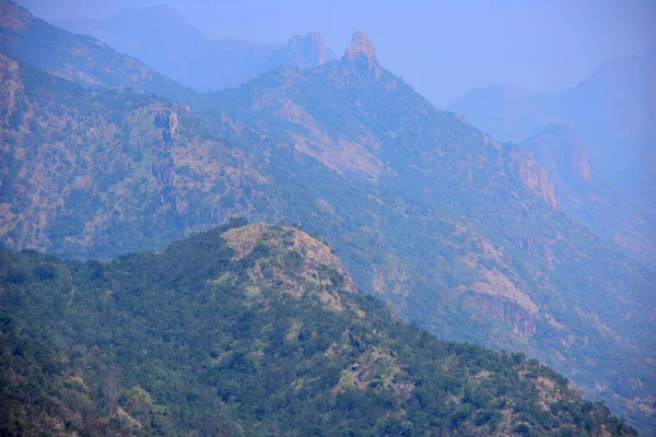 Ghats occidentaux Vue depuis les collines de Meghamalai au Tamil Nadu — Photo