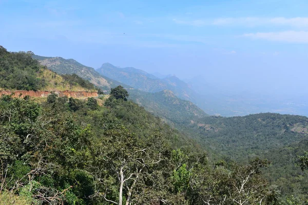 Vista de Cumbam Valley desde Meghamalai Hills en Tamil Nadu — Foto de Stock