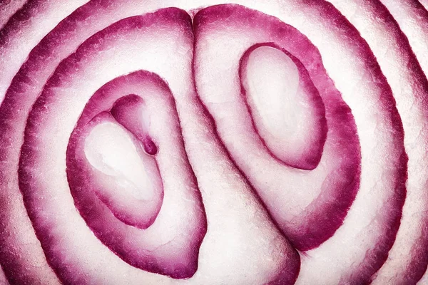 Astratto Food Art Pattern Red Onion Sezione Fotografato Primo Piano — Foto Stock