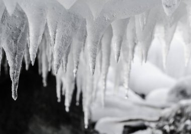 Dondurulmuş deniz buz sarkıtları Glitter