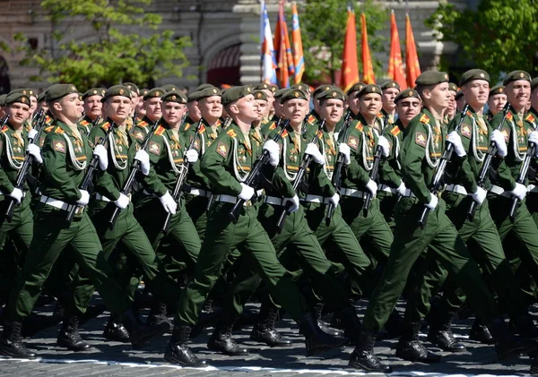 Moscú Rusia Mayo 2018 Cadetes Universidad Militar Del Ministerio Defensa —  Fotos de Stock