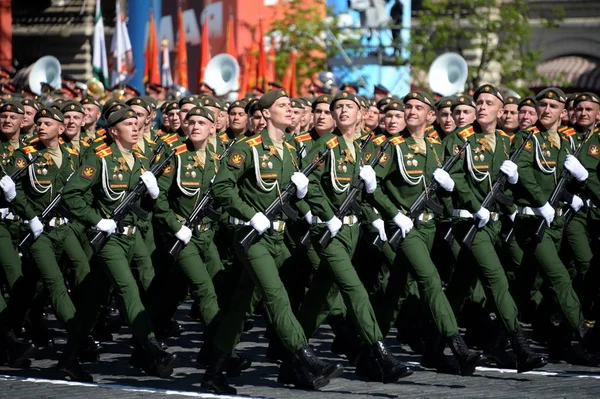 Moscú Rusia Mayo 2018 Cadetes Academia Militar Logística Nombre Del —  Fotos de Stock