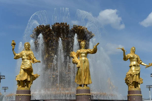 Moscow Russia June 2016 Fountain Friendship Peoples All Russian Exhibition — Stock Photo, Image