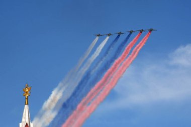 Moskova, Rusya 9 Mayıs 2018: Su-25 