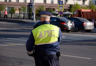  Yol polis müfettişi devriye Moskova Merkezi.
