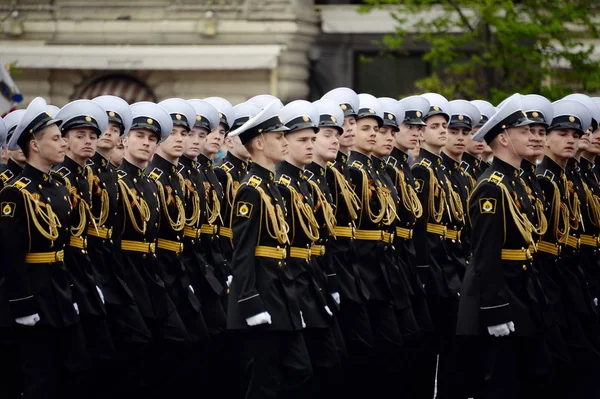 Moscow Rússia Maio 2018 Alunos Escola Naval Nakhimov Durante Ensaio — Fotografia de Stock