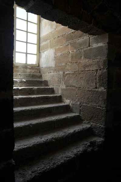 Finestra nella vecchia cattedrale della Santa Croce a Cadice . — Foto Stock