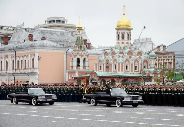 Moscow Rússia Maio 2018 Ministro Defesa Sergei Shoigu Comandante Desfile — Fotografia de Stock