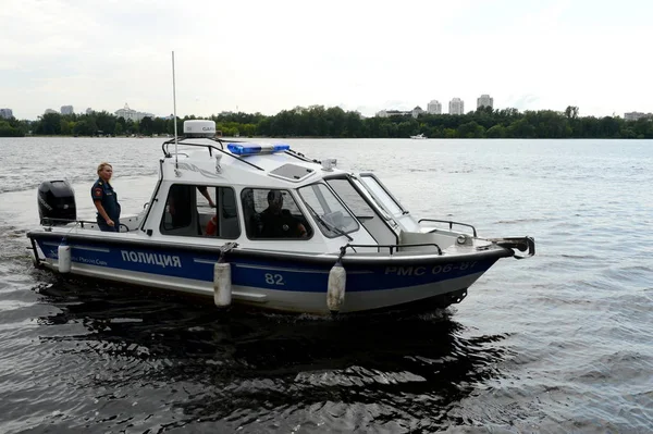 Moscow Russia July 2016 Transport Police Boat Khimki Reservoir Moscow — Stock Photo, Image