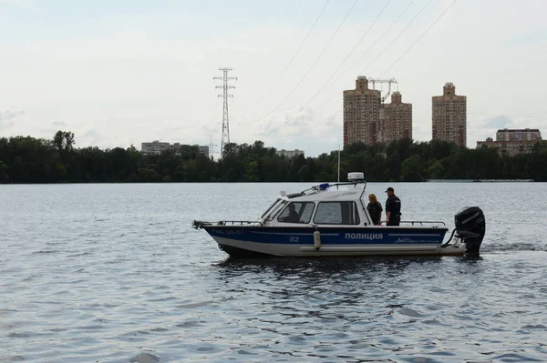 Moscow Russia July 2016 Transport Police Boat Khimki Reservoir Moscow — Stock Photo, Image