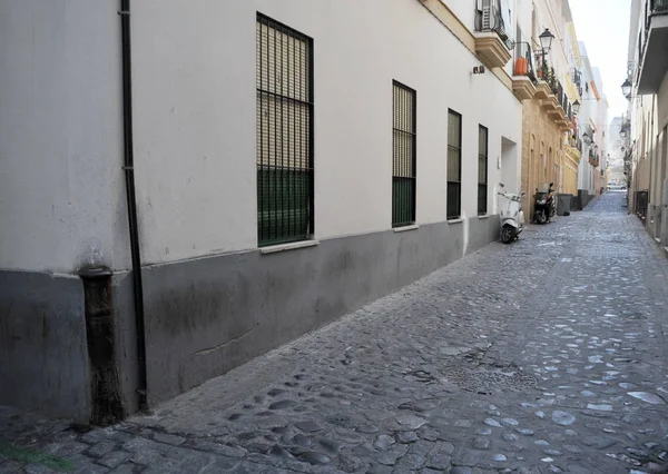 Cádiz Spanien Juli 2011 Gammal Pistol Inmurad Hörnet Huset Smal — Stockfoto