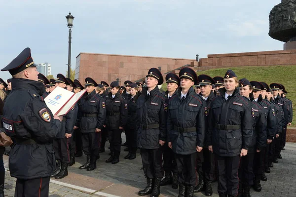 Moscú Rusia Octubre 2015 Cadetes Universidad Moscú Del Ministerio Del —  Fotos de Stock