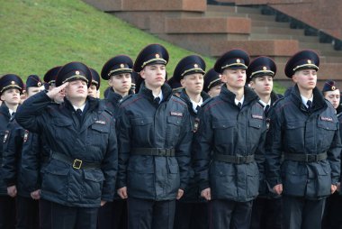   Polis öğrenciler, Rusya'nın Bakanlığı, iç işleri, tören sonrası Moskova Üniversitesi Hukuk.