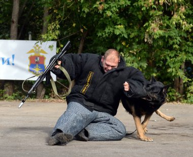 Silahlı bir suçlu tutuklanması için eğitim hizmeti köpek