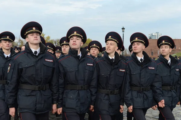Moscow Rússia Outubro 2015 Desfile Cadetes Polícia Colina Poklonnaya Moscou — Fotografia de Stock