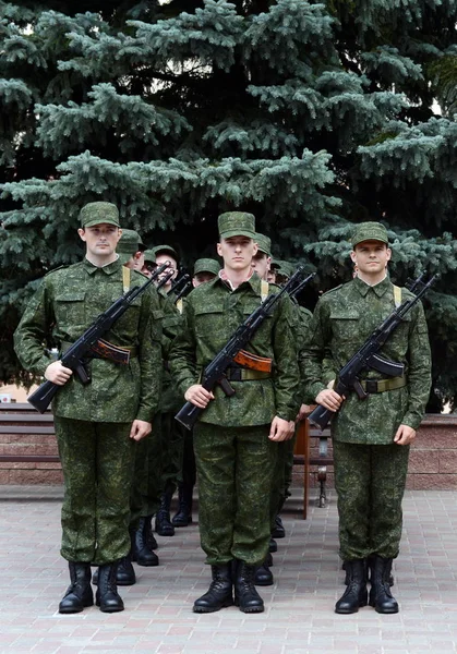Vitebsk Weißrussland Juli 2016 Studenten Der Abteilung Für Militärische Ausbildung — Stockfoto