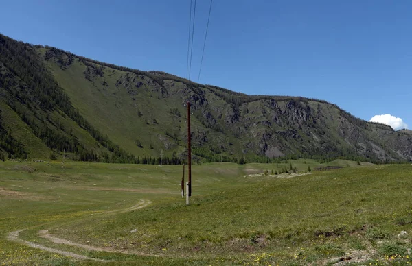 Altai Republic Russia June 2018 Mountain Landscape Area Abandoned Aktash — Stock Photo, Image