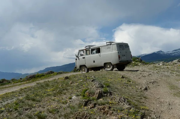 República Altai Rusia Junio 2018 Coche Pase Kata Yaryk República —  Fotos de Stock