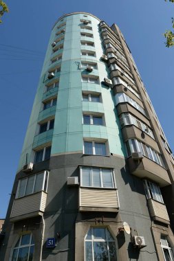 Moskova, Rusya - 11 Ağustos 2018: Apartman Lublinskaya Street, Moskova 