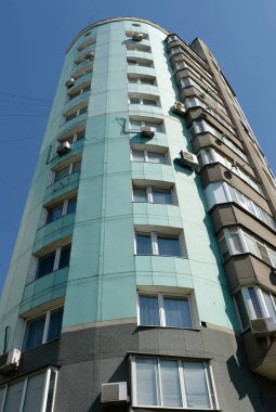 Moskova, Rusya - 11 Ağustos 2018: Apartman Lublinskaya Street, Moskova 