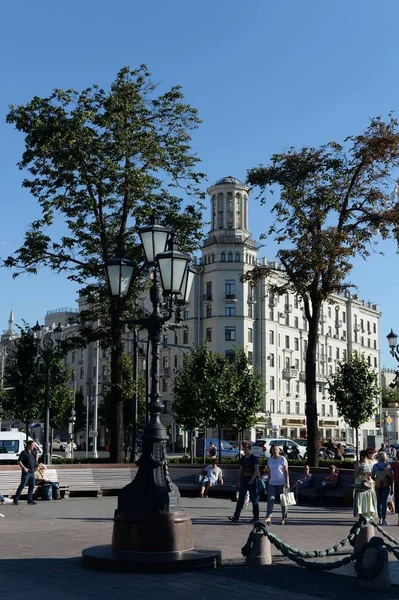 Moskva Ryssland Augusti 2018 Pushkin Square Centrala Moskva — Stockfoto