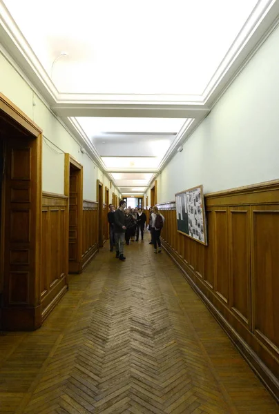 Moscou Russie Janvier 2017 Corridor Faculté Géographie Dans Bâtiment Principal — Photo