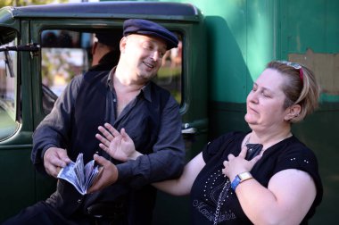  Moskova, Rusya - 10 Ağustos 2018: Reconstructor festivalin 